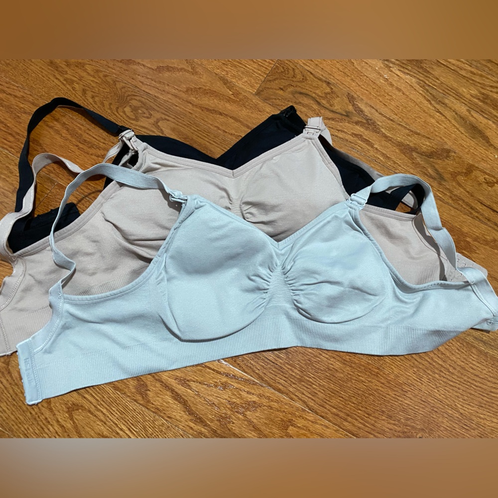 Seamless Comfort Nursing Bras - Black, Beige, Light Gray